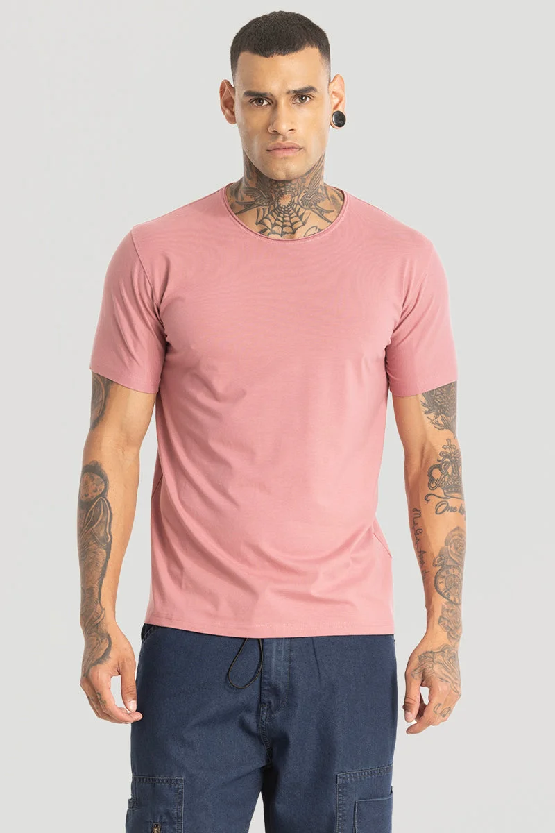 SNITCH Raw Edge Salmon Pink T-Shirt